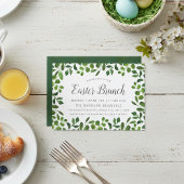 春シンプル葉イースターブランチ 招待状