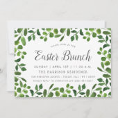 春シンプル葉イースターブランチ 招待状 (正面)