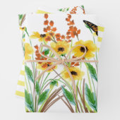 春シーズンウォーターカラーフローラギフト ラッピングペーパーシート (インサイチュ)