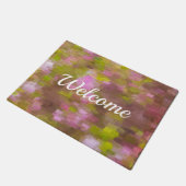 春シーズンピンクス抽象芸術ウェルカムフォーマット ドアマット (アングル)