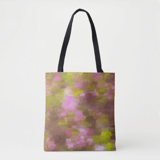 春シーズンピンクス抽象芸術 トートバッグ (正面)