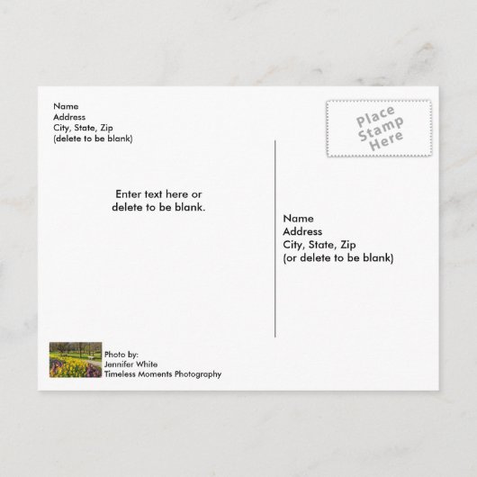 春シーズンフラワーガーデンはがき ポストカード (裏面)