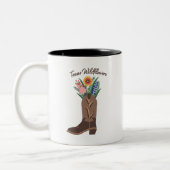 春シーズンマグ"テキサス州野草"カウボーブーツ ツートーンマグカップ (左)