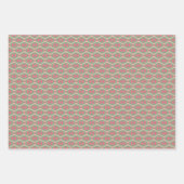 春ジオメトリグリーンパターンセット ラッピングペーパーシート (正面2)