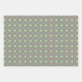 春ジオメトリグリーンパターンセット ラッピングペーパーシート (正面)