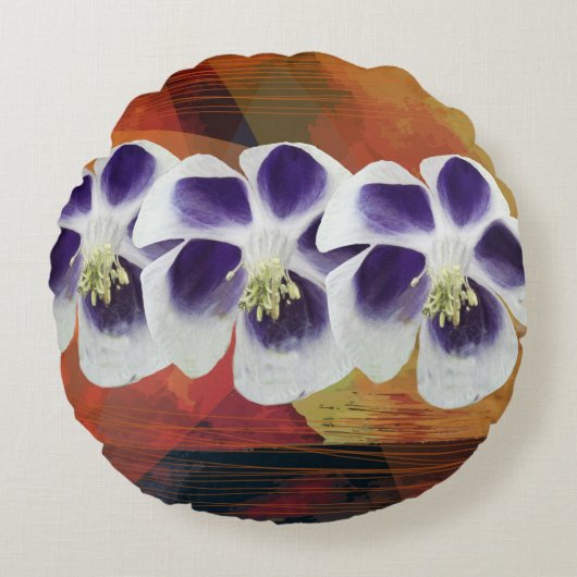 春ジオメトリ抽象芸術アートクッション ラウンドクッション (正面)