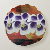 春ジオメトリ抽象芸術アートクッション ラウンドクッション (裏面)