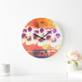 春ジオメトリ抽象芸術アートクロック ラージ壁時計 (ホーム)