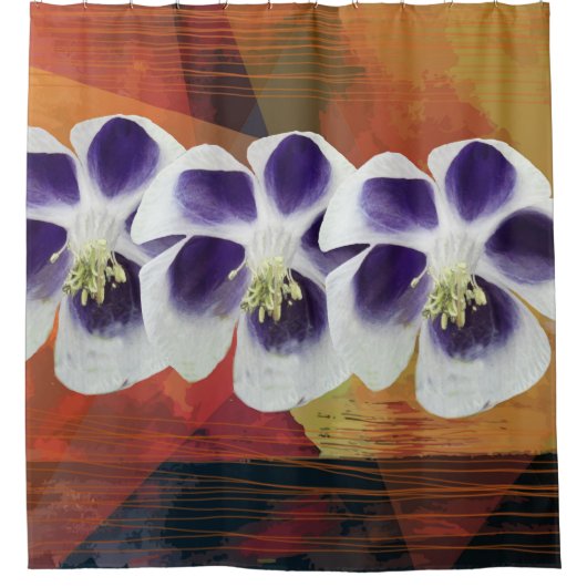 春ジオメトリ抽象芸術アートシャワーカーテン シャワーカーテン (正面)