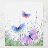 春ジョイカラフルー – 蝶飛んでいる自然 ワインラベル (シングルラベル)