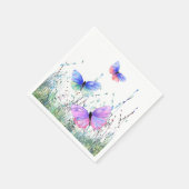 春ジョイ – カラフル蝶飛んでいるの自然 スタンダードカクテルナプキン (角)