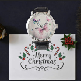春ジョーピンク蝶の贈り物 腕時計