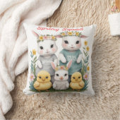 春スクワートバニー&シック・イースター クッション (ブランケット)