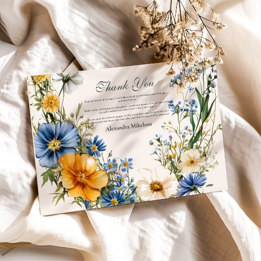 春スタイリッシュワイルドフラワーメドーガーデン卒業 サンキューカード