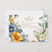 春スタイリッシュワイルドフラワーメドーガーデン卒業 出欠カード (正面)