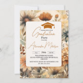 春スタイリッシュワイルドフラワーメドーガーデン卒業 招待状 (正面)