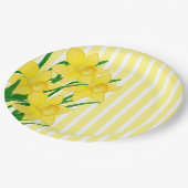 春スタイルダフォジルイエロストライプ ペーパープレート (アングル)
