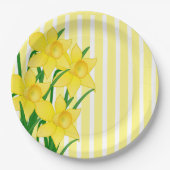 春スタイルダフォジルイエロストライプ ペーパープレート (正面)