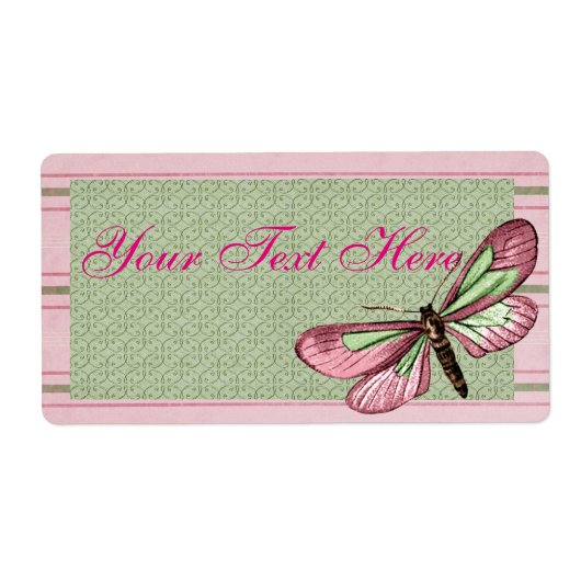 春ストライプのバタフライラベル ラベル (正面)