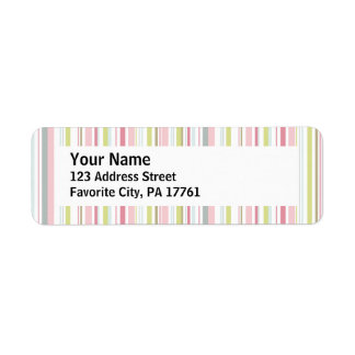 春ストライプ差出人住所ラベル ラベル