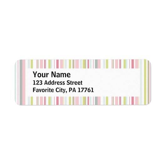 春ストライプ差出人住所ラベル ラベル (正面)