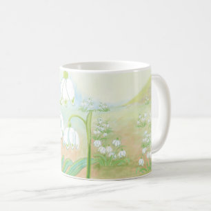 春スノーフレークルーコジュムバーナムイラストレーション コーヒーマグカップ