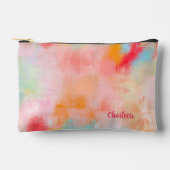 春スパーク – ピンクコーラル – 名前またはモノグラム アクセサリーポーチ (正面)
