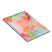 春スパーク – ピンクコーラル – 名前またはモノグラム ノートブック (右側)