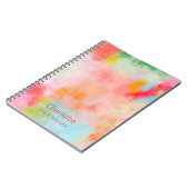 春スパーク – ピンクコーラル – 名前またはモノグラム ノートブック (左側)