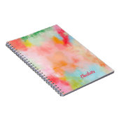 春スパーク – ピンクコーラル – 名前またはモノグラム ノートブック (右側)