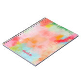 春スパーク – ピンクコーラル – 名前またはモノグラム ノートブック (左側)