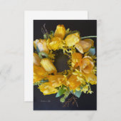 春スプルンイエローフローラリース ノートカード (正面/裏面)