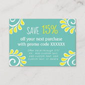 春スワールのプロモーションコード割引カード 名刺 (正面)