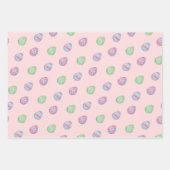 春セットイースターバニー、花と卵 ラッピングペーパーシート (正面3)