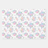 春セットイースターバニー、花と卵 ラッピングペーパーシート (正面2)