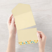 春タンデリオン花離れとデザイン オールインワン招待状 (貼ってはがせる)