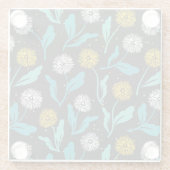 春タンデリオン花離れとデザイン ガラスコースター (裏面)