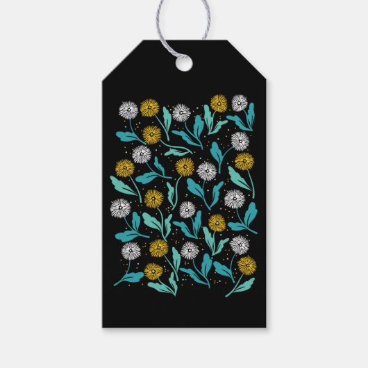 春タンデリオン花離れとデザイン ギフトタグ (正面)
