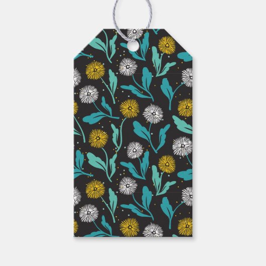 春タンデリオン花離れとデザイン ギフトタグ (正面)