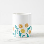 春タンデリオン花離れとデザイン コーヒーマグカップ (中央)