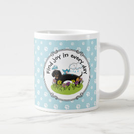 春ダシュンドドッグダックスフンド（黒とタン）かわいい ジャンボコーヒーマグカップ