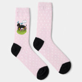 春ダシュンドドッグダックスフンド(黒とタン)かわいい ソックス (右)