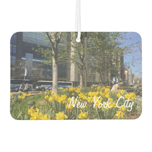 春ダフォジルコロンバスサークルニューヨークシティNYC カーエアーフレッシュナー (正面)