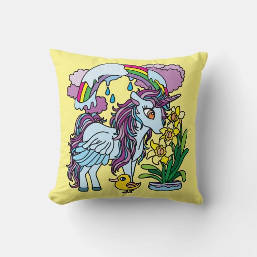 春ダフォジルスアンドユニコーン クッション (正面)