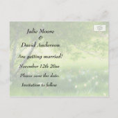 春ダフォジルスウェディング日付を保存 案内ポストカード (裏面)