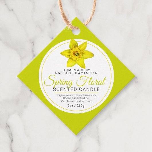 春ダフォジル植物学キャンドル原料 フェイバータグ (正面)