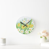 春ダフォジル ラウンド壁時計 (ホーム)