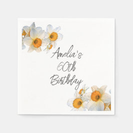 春ダフォディルアエージ誕生日 スタンダードカクテルナプキン