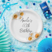 春ダフォディルアエージ誕生日 ペーパープレート (パーティー)