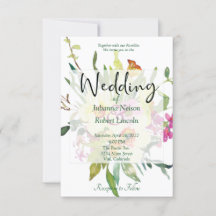 春ダフォディルブーケ結婚式招待状